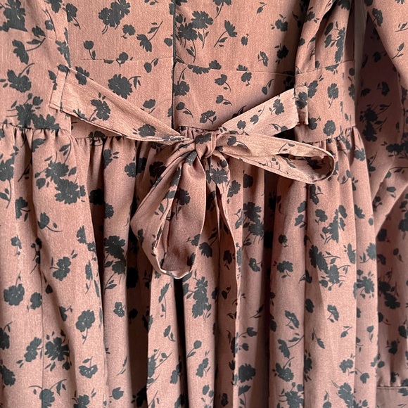 OAK + FORT | Brown & Black Floral Dress - Picture 6 of 11